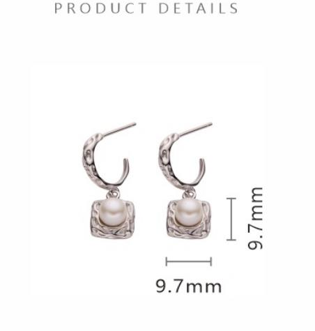 S925 Sterling Silver Earrings With Natural Pearls Women Vintage and Simple Stud Earrings